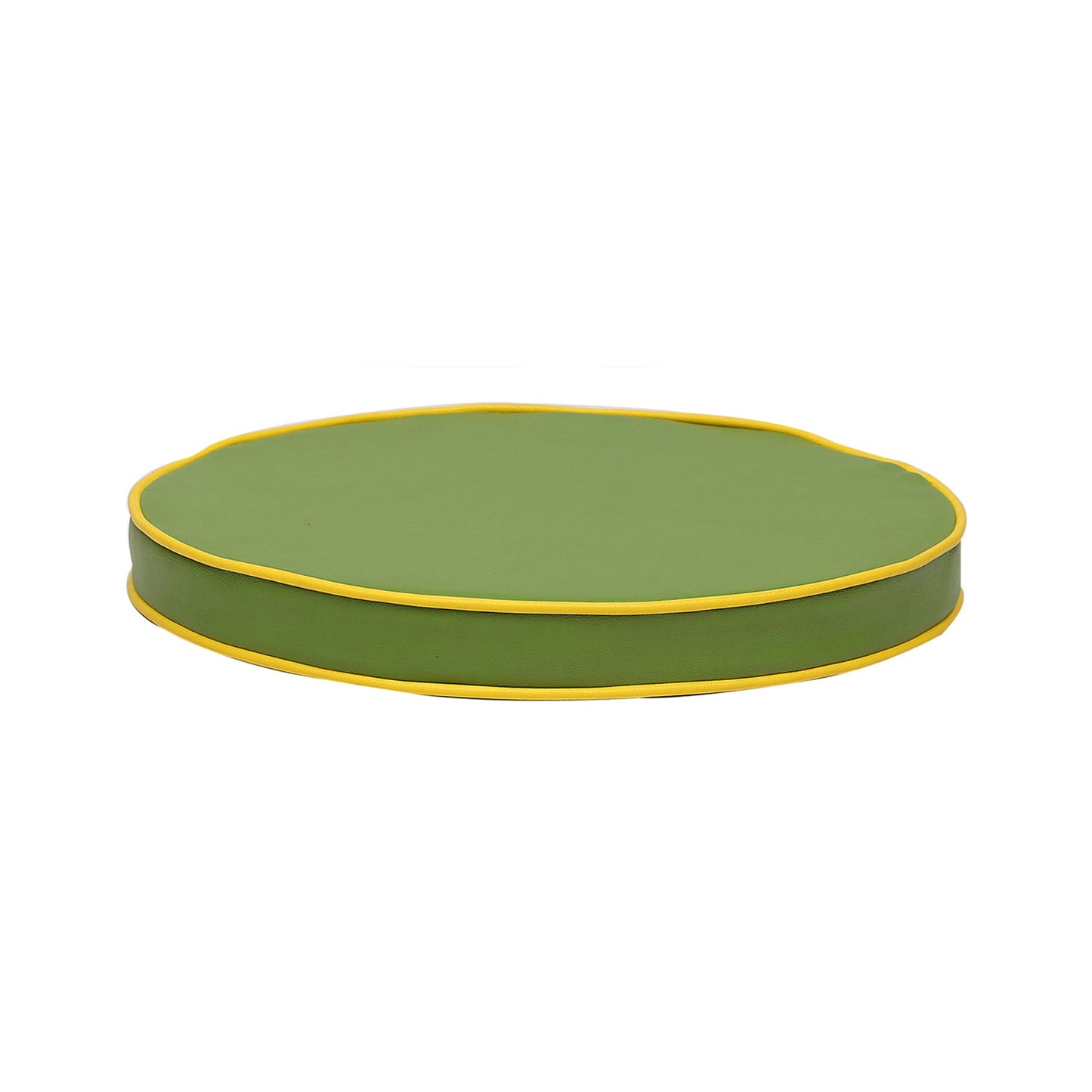 Pixy  Floor Cushion -Round - Seating Vinyl  Cushion (Green with Piping)