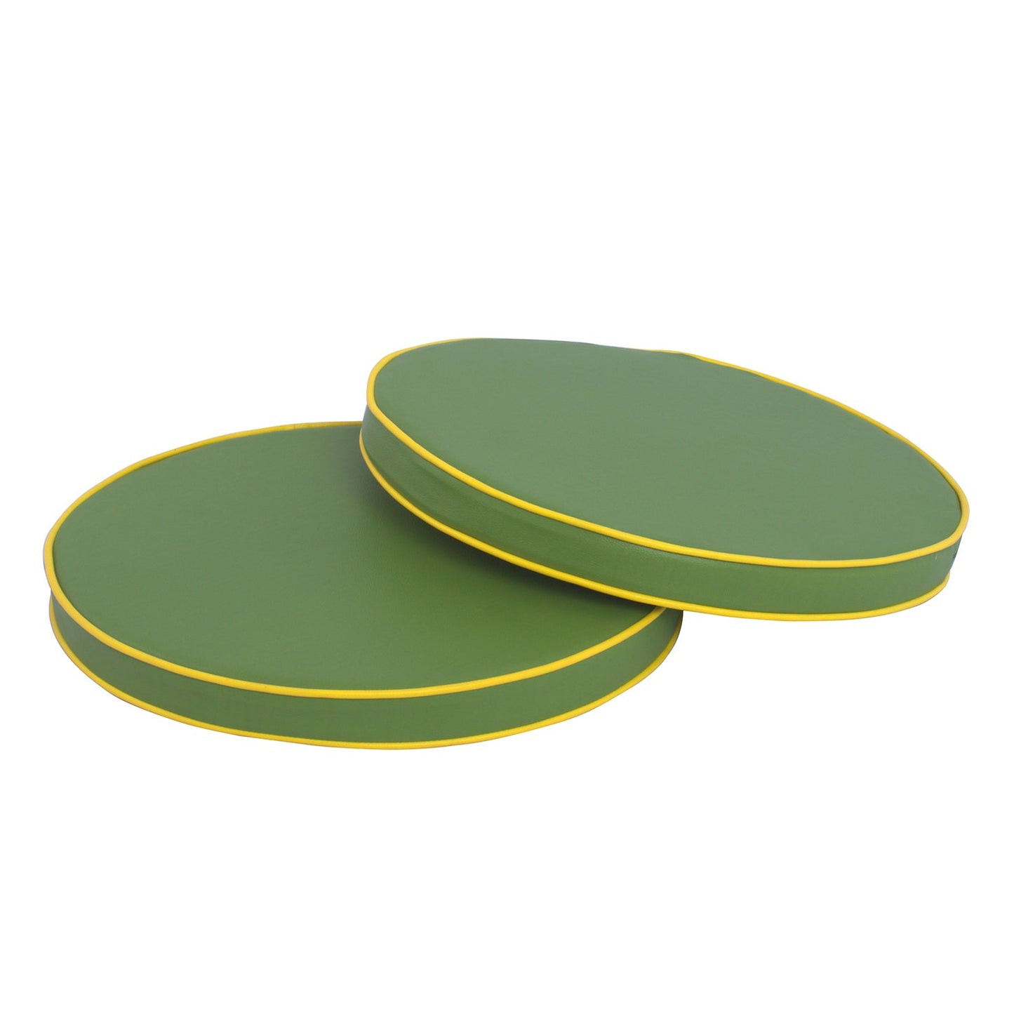 Pixy  Floor Cushion -Round - Seating Vinyl  Cushion (Green with Piping)