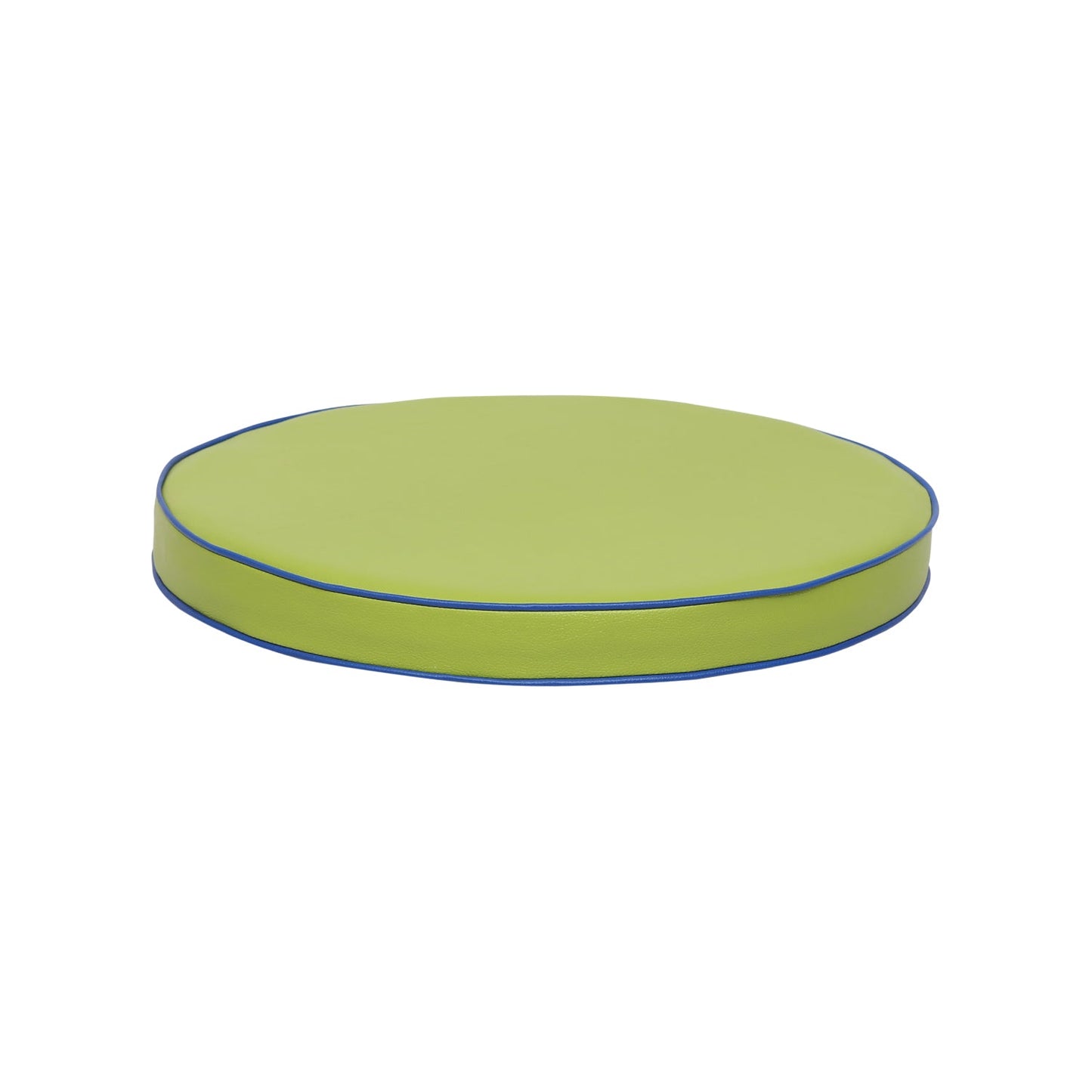 Pixy  Floor Cushion -Round - Seating Vinyl  Cushion (Green with Piping)