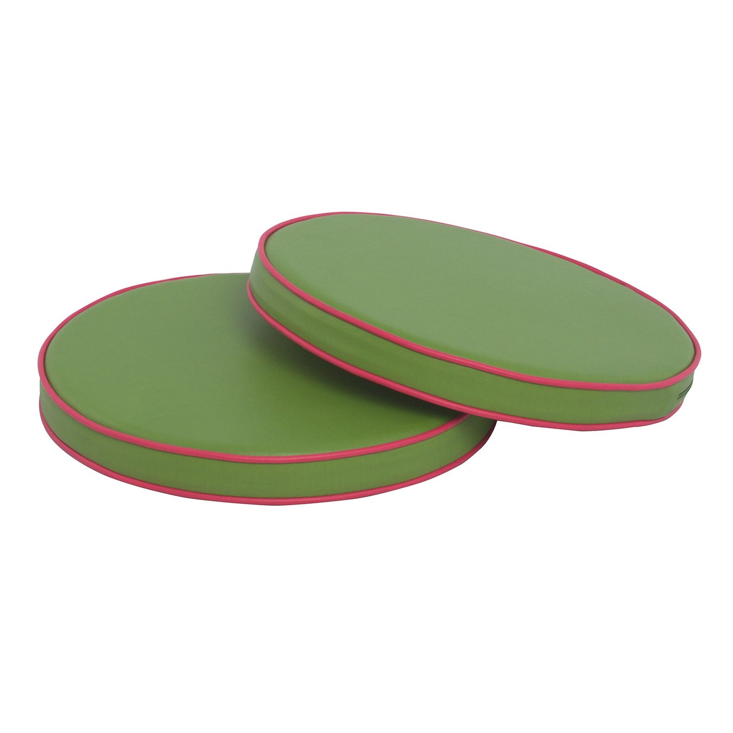 Pixy  Floor Cushion -Round - Seating Vinyl  Cushion (Green with Piping)