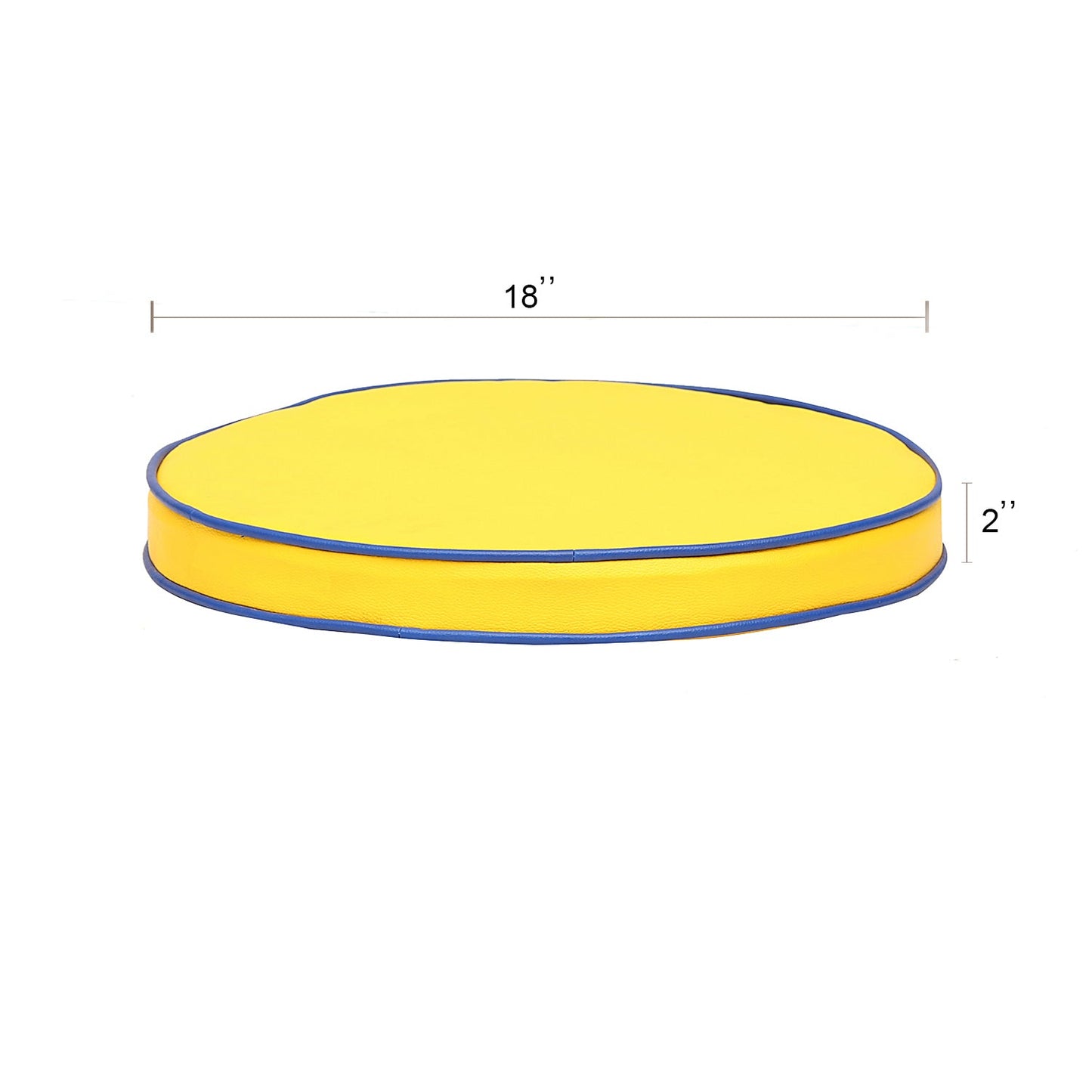 Pixy Floor Cushion -Round  -Seating Vinyl Cushion (Yellow with Piping )