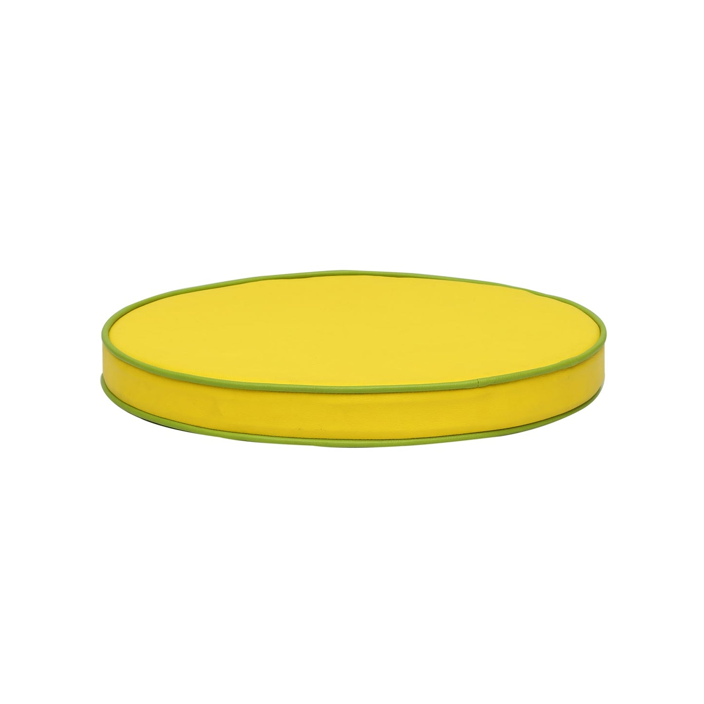 Pixy Floor Cushion -Round  -Seating Vinyl Cushion (Yellow with Piping )