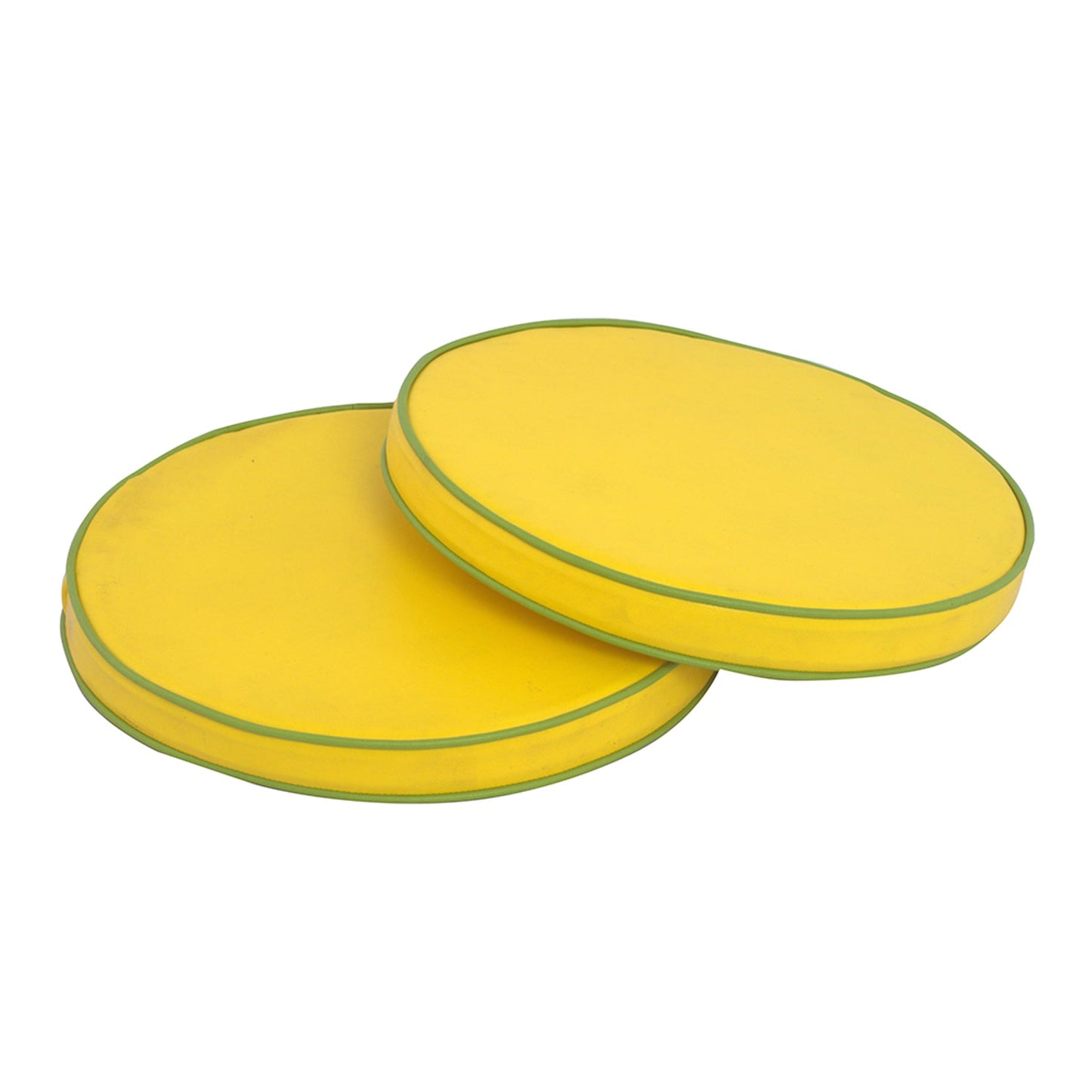 Pixy Floor Cushion -Round  -Seating Vinyl Cushion (Yellow with Piping )