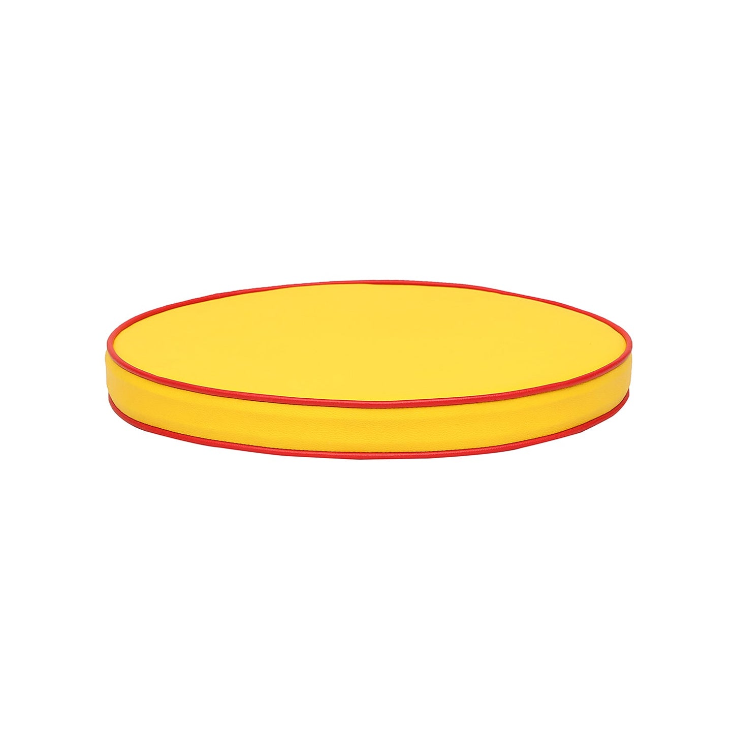 Pixy Floor Cushion -Round  -Seating Vinyl Cushion (Yellow with Piping )