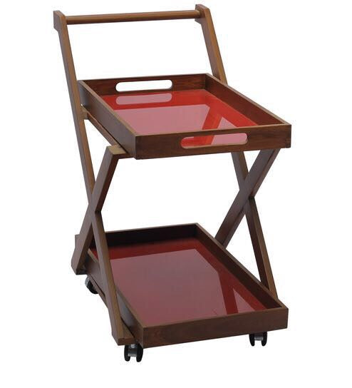 Trolley with two detachable trays